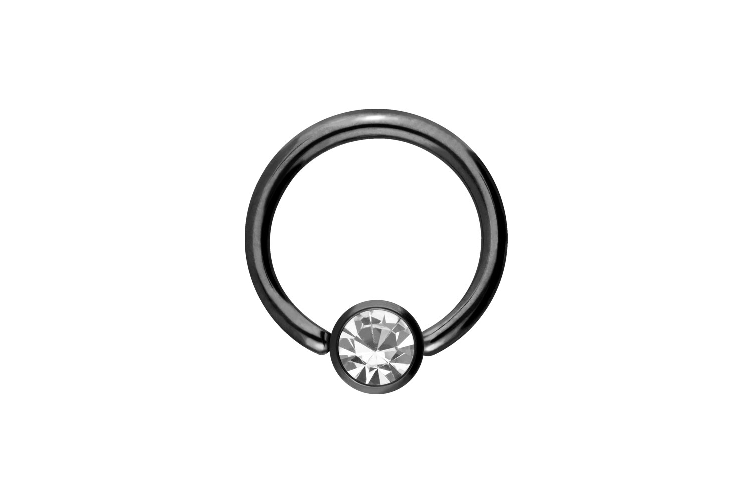 Chirurgenstahl Klemmkugelring Piercing DISC + KRISTALL